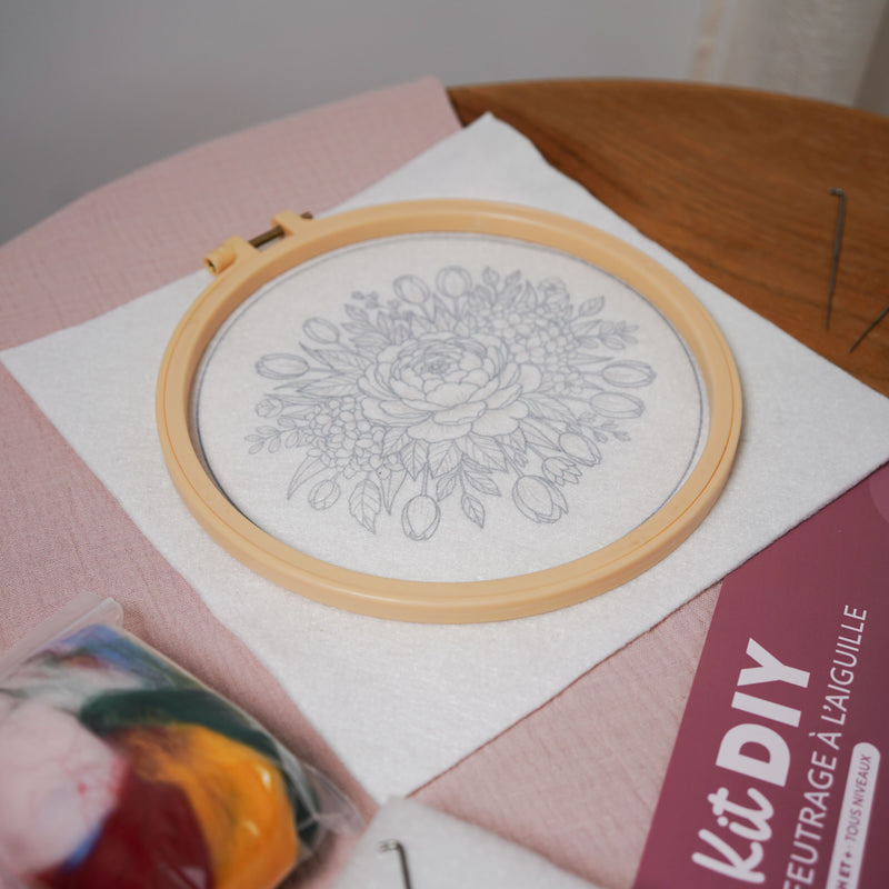 Kit DIY feutrage à l'aiguille Pivoine - Flowrette