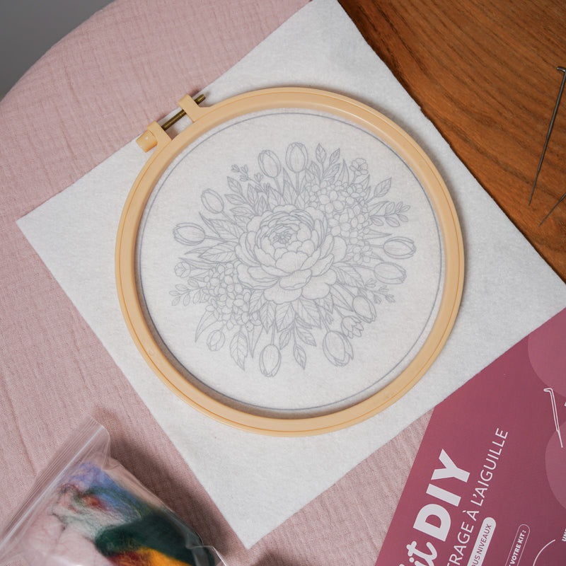 Kit DIY feutrage à l'aiguille Pivoine - Flowrette