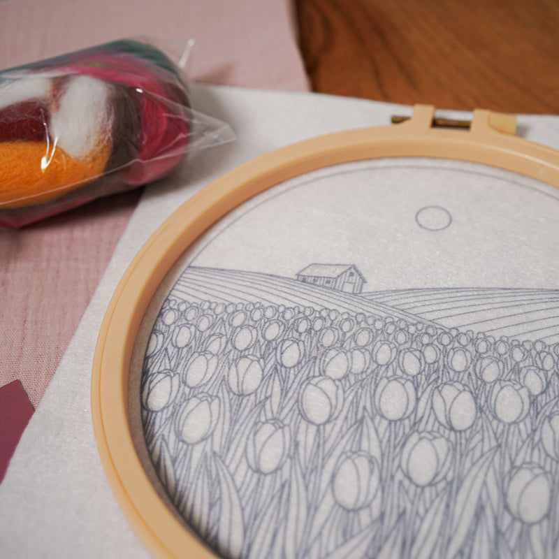 DIY needle felting kit Tulips