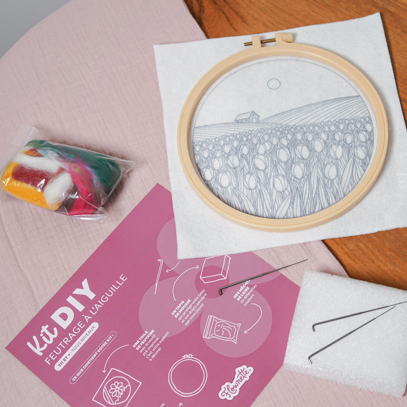 Kit DIY feutrage à l'aiguille Tulipes