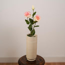 Lisianthus artificiel rose, détail des boutons floraux et feuillage - Flowrette