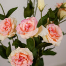 Lisianthus rose artificiel présenté dans un vase décoratif - Flowrette