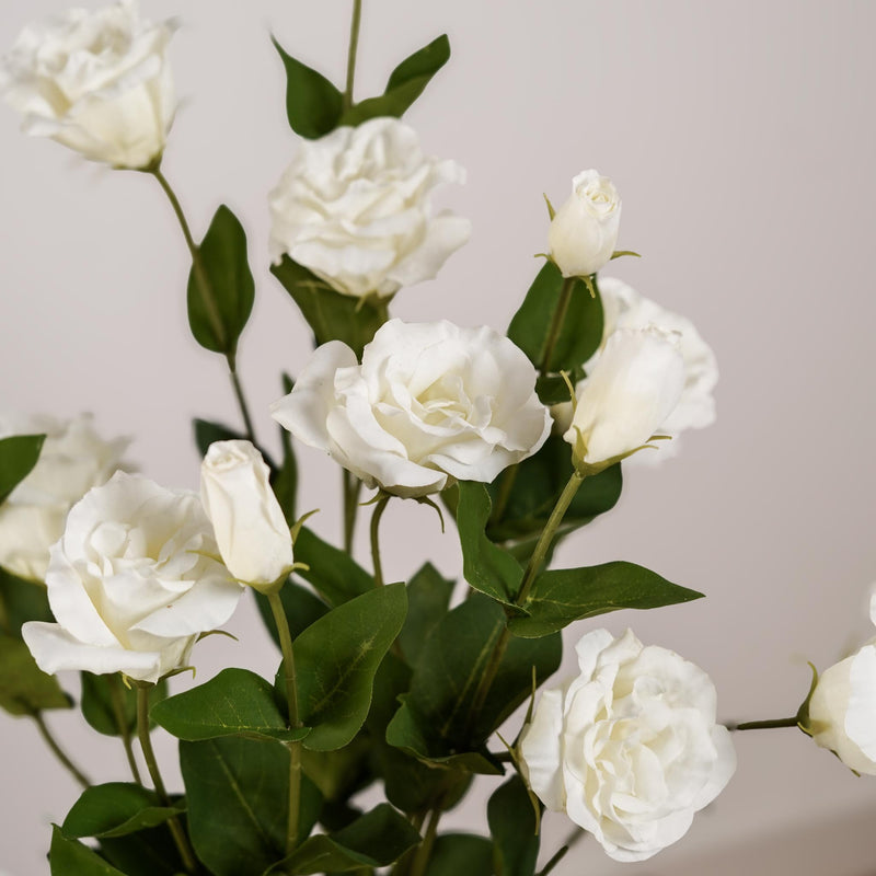 Lisianthus blanc artificiel présenté dans un vase élégant - Flowrette