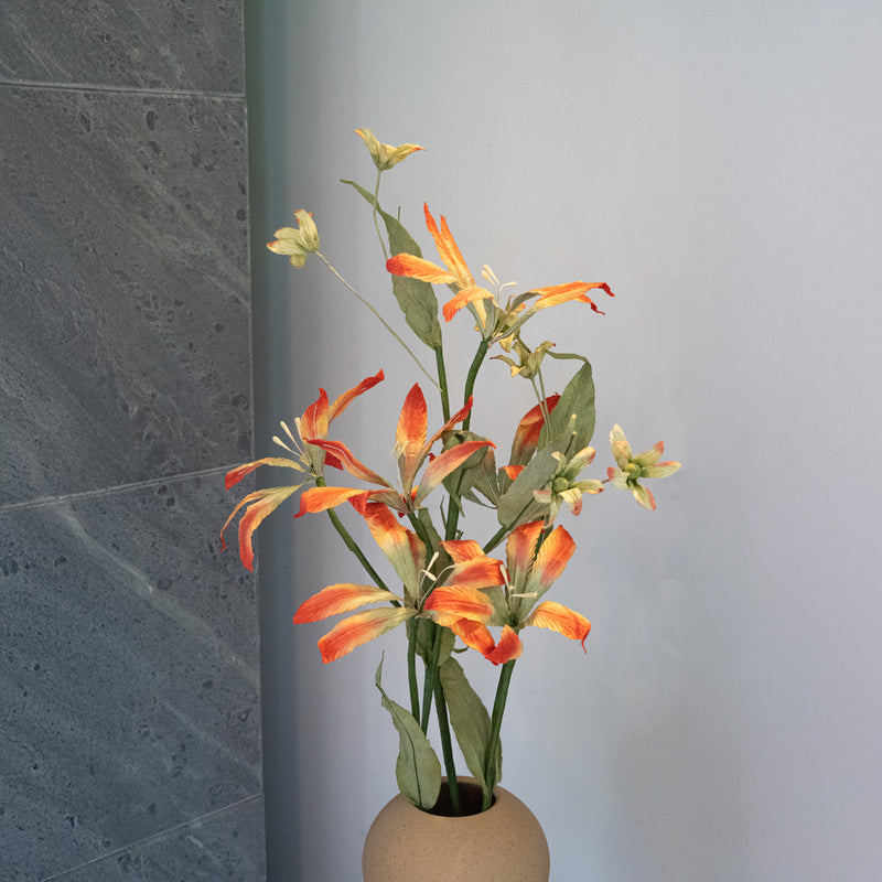Lys en papier orange fleurs en papier flowrette