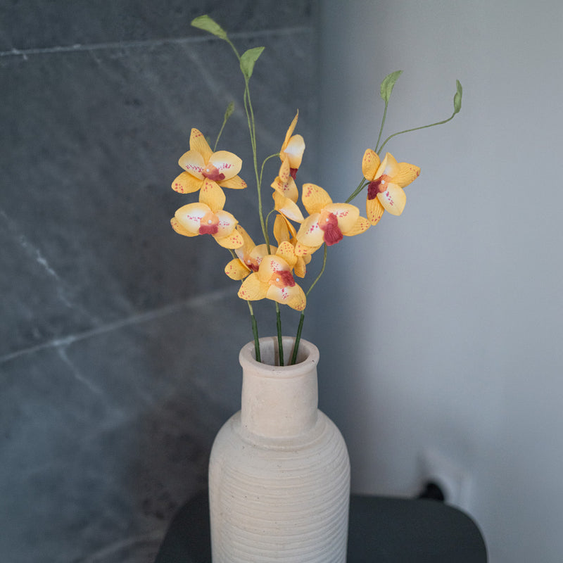 Orchidée Vanda en papier jaune