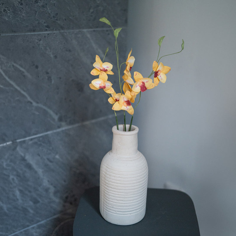 Orchidée Vanda en papier jaune