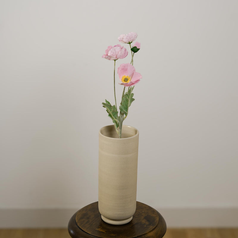 Pavot artificiel rose, détail de la texture réaliste des pétales - Flowrette
