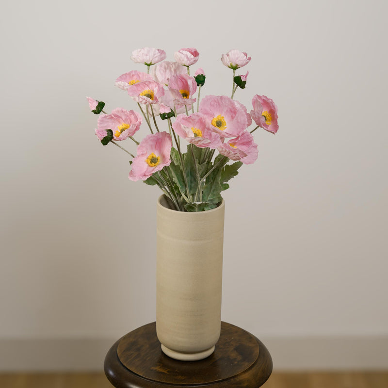 Pavot artificiel rose, vue d'ensemble de la tige fleurie - Flowrette