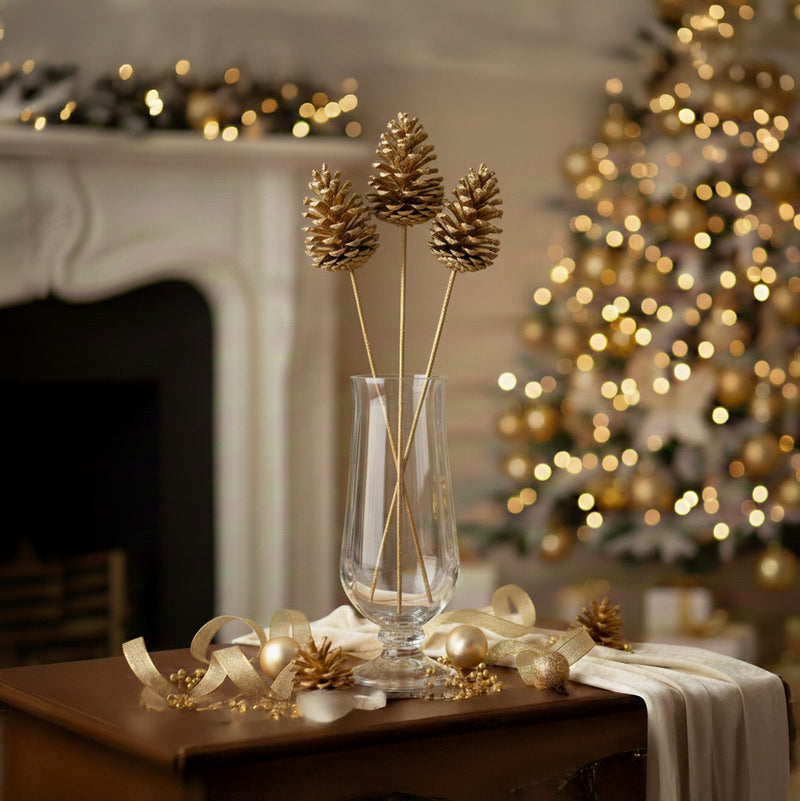 Pine cone - golden stem