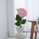 Rose rose pâle artificielle real touch, fleur réaliste à la tige x1, fausse rose déco intérieure