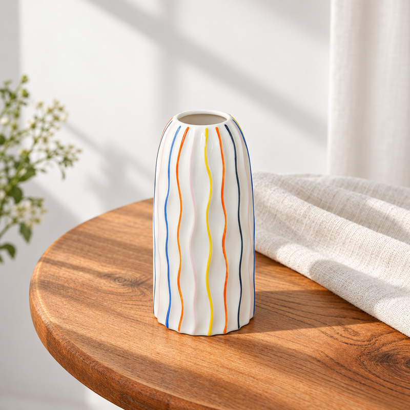 vase Laurel : un vase en céramique blanche - Flowrette