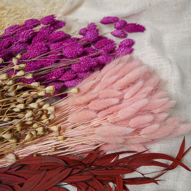 Assortiment de bottes de fleurs séchées roses - Flowrette — visuel 4