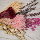 Assortiment de bottes de fleurs séchées rose beige rouge - Flowrette — visuel 2