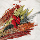 Assortiment de bottes de fleurs séchées vert rouge orange - Flowrette