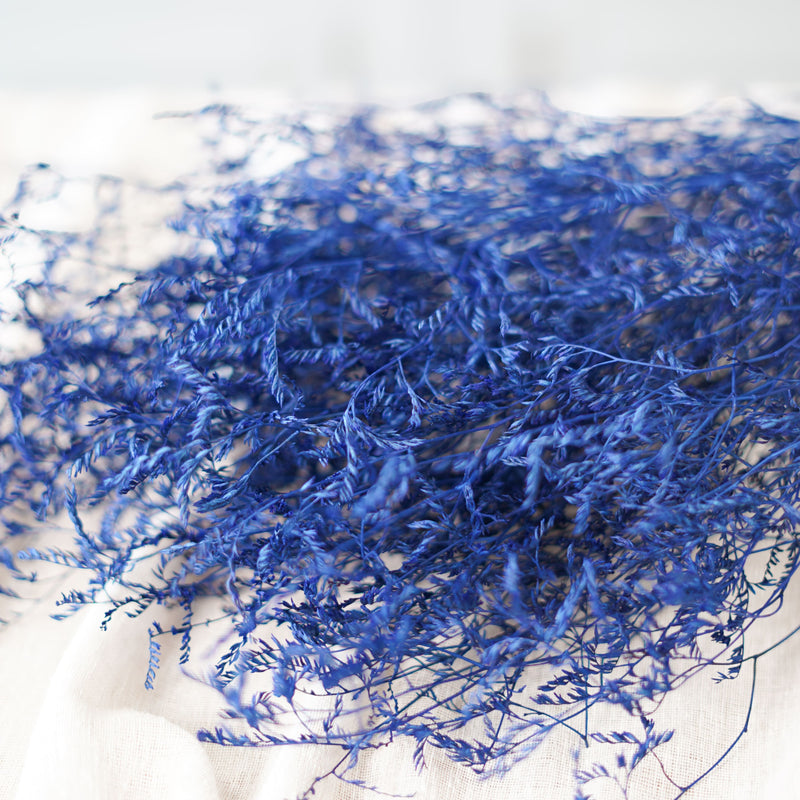 Botte de statice marina bleue séchée dans un vase Flowrette