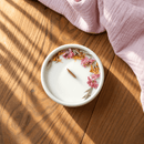 Bougie fleurie Lin en cire de soja - Flowrette