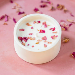 Wild pink flower candle