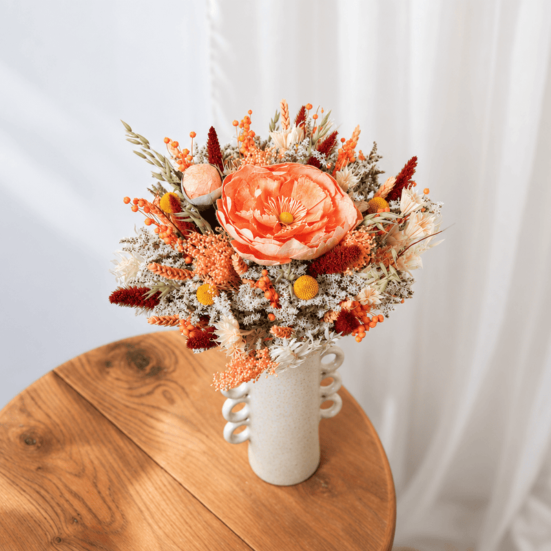 Bouquet mixte Apollinaire, composition florale de fleurs en papier et séchées - Flowrette
