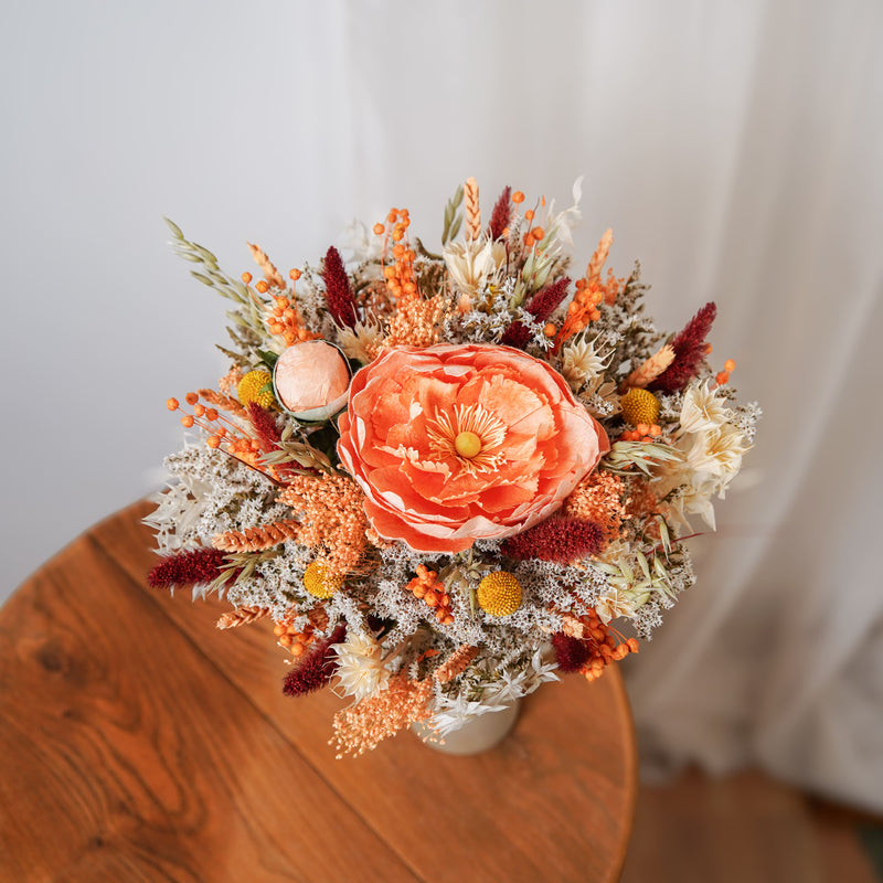 Bouquet mixte Apollinaire, composition florale de fleurs en papier et séchées - Flowrette