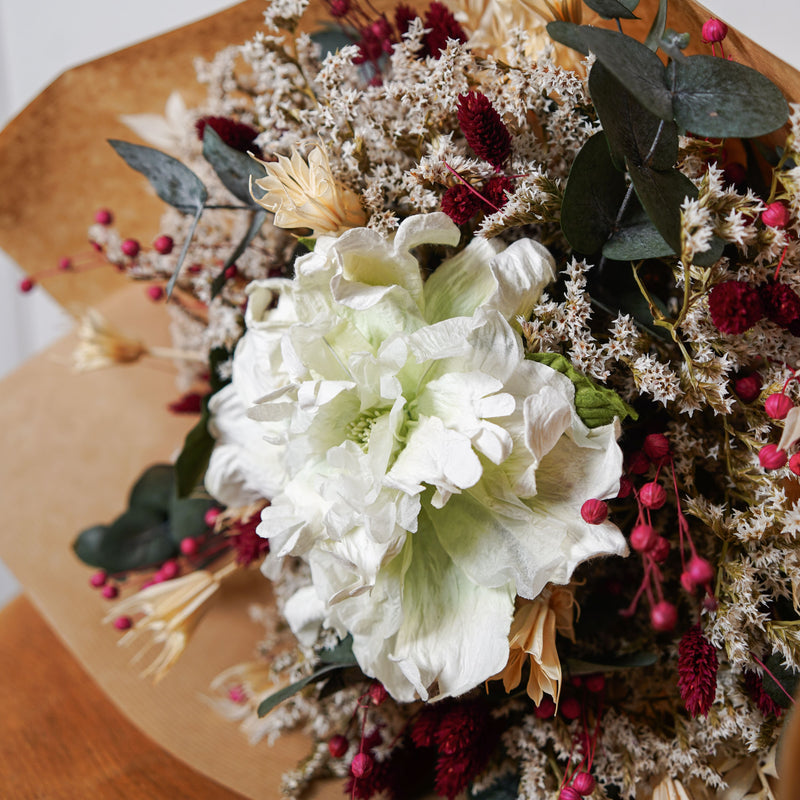 Bouquet mixte Colette, composition florale de fleurs en papier et séchées - Flowrette