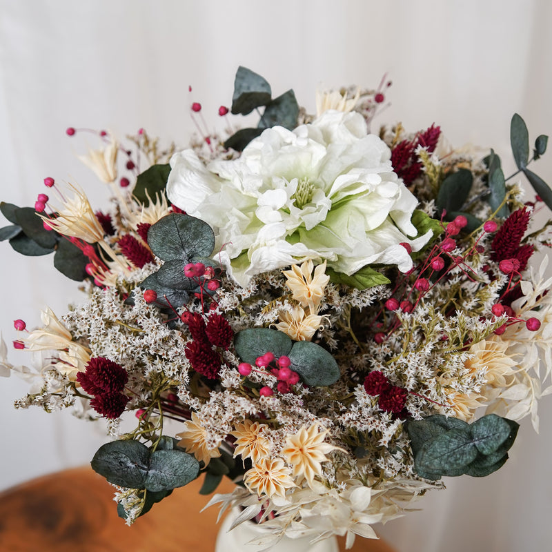 Bouquet mixte Colette, composition florale de fleurs en papier et séchées - Flowrette