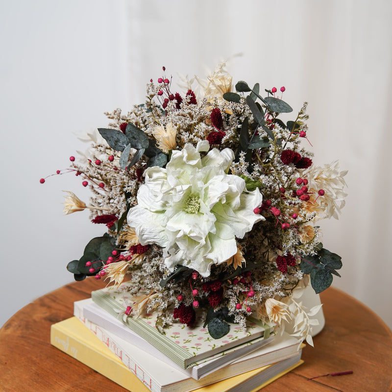 Bouquet mixte Colette, composition florale de fleurs en papier et séchées - Flowrette