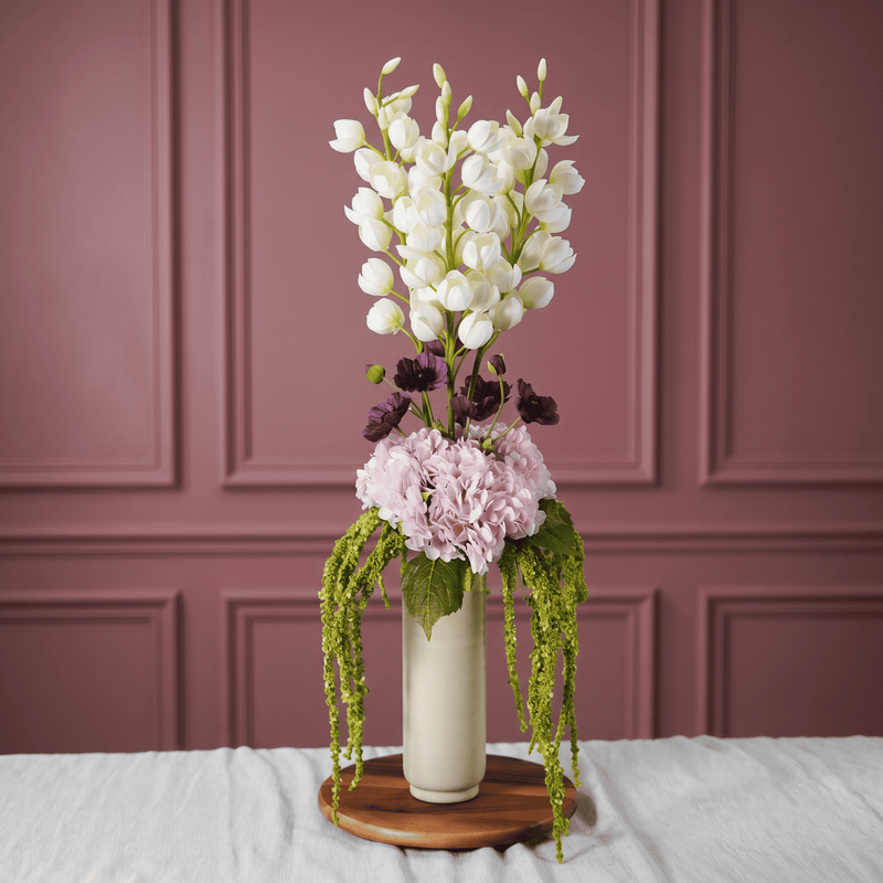 Bouquet de fleurs artificielles Apolline rose violet et blanc Flowrette