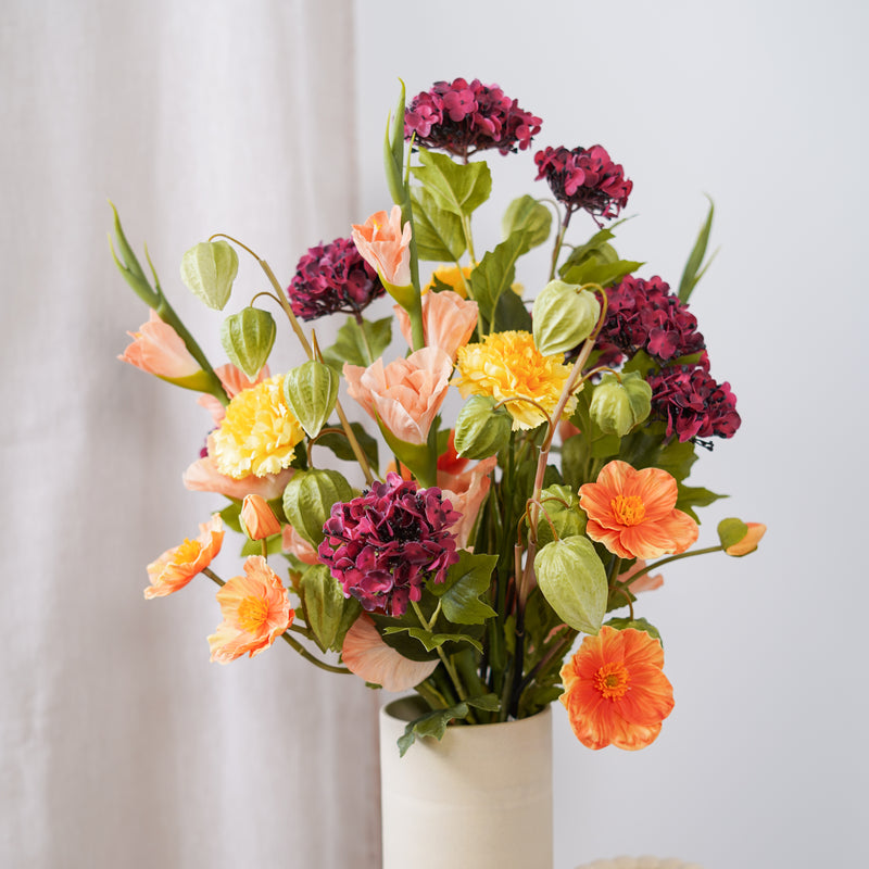 Bouquet de fleurs artificielles Bénédicte, vue d'ensemble de la composition - Flowrette