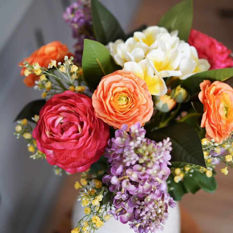 Bouquet de fleurs artificielles Roxane multicolore Flowrette en vase