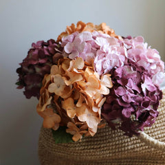 Bouquet fleurs en papier hortensia d'automne