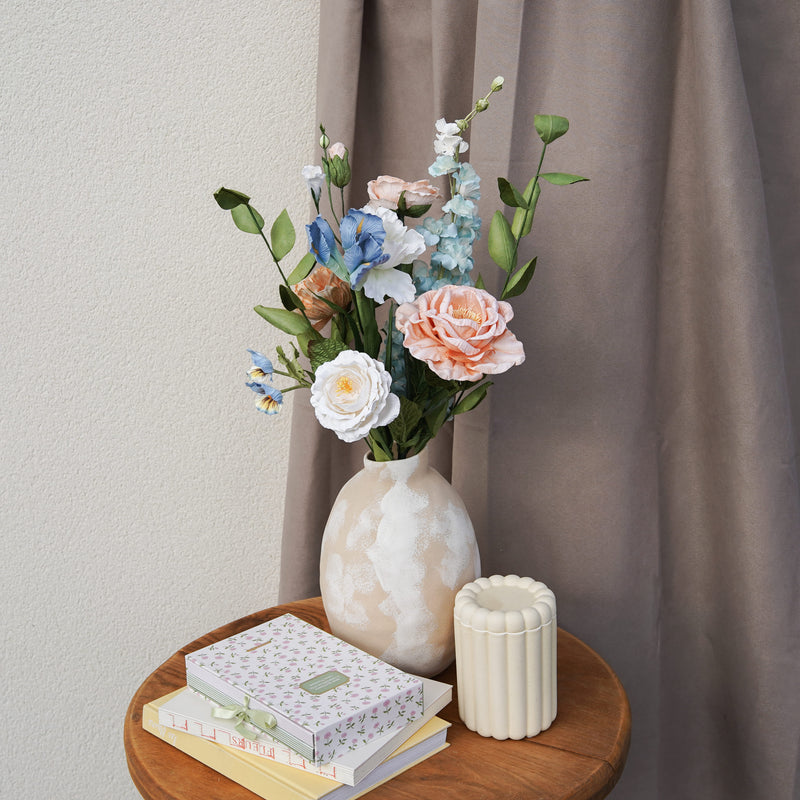 Bouquet fleurs en papier Hokusai
