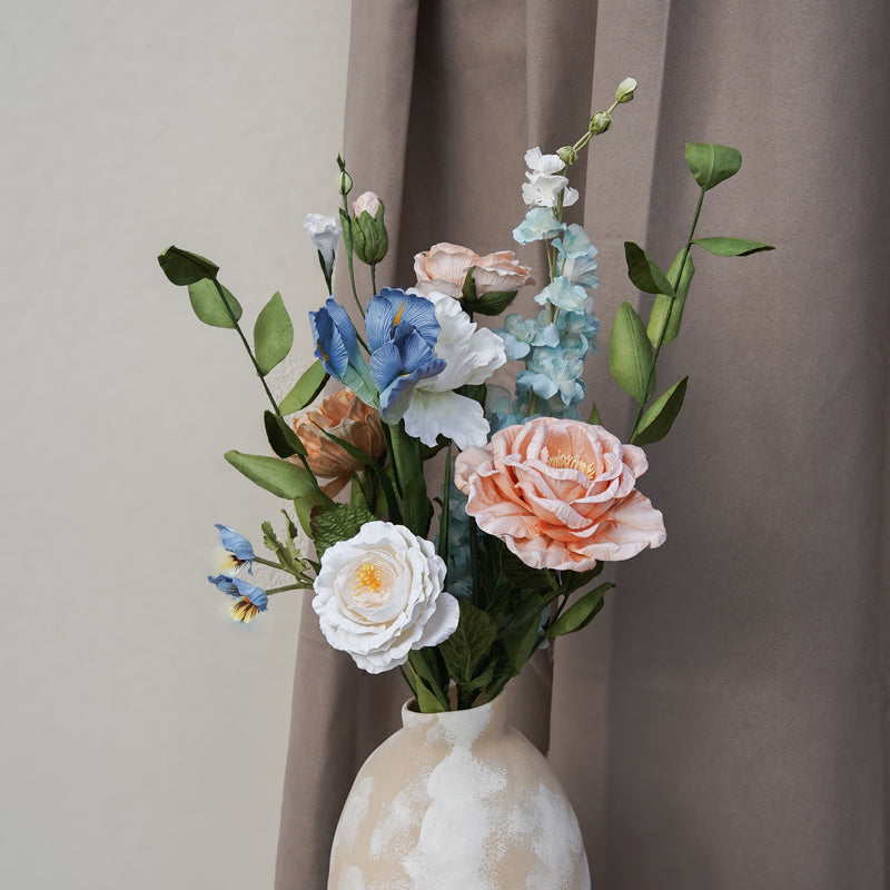 Bouquet fleurs en papier Hokusai