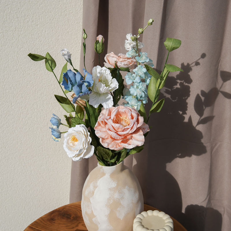 Bouquet fleurs en papier Hokusai