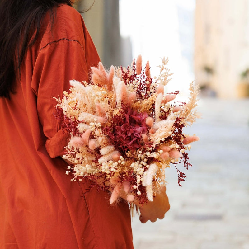 Bouquet D'amarante Séchée Blanche - 60-80 Cm - Décoration Murale Et Bouquet Mariage Réutilisable - 6