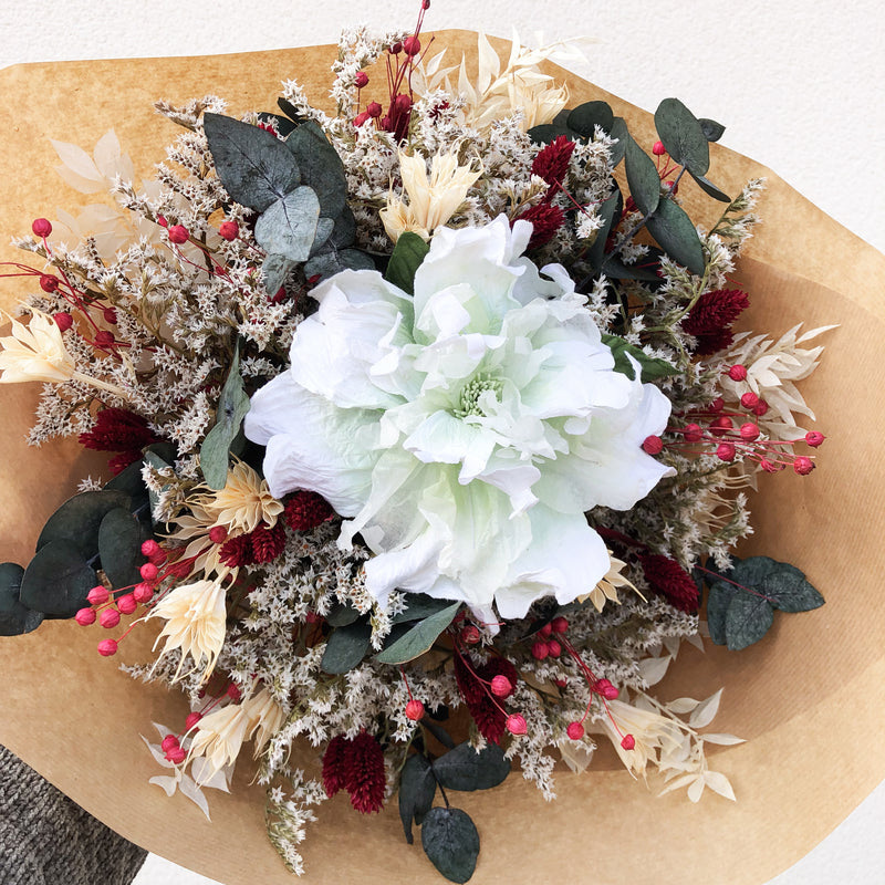 Bouquet mixte Colette, composition florale de fleurs en papier et séchées - Flowrette