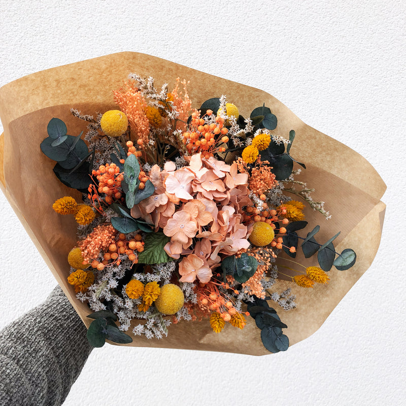 Bouquet mixte Prévert, composition florale de fleurs en papier et séchées - Flowrette