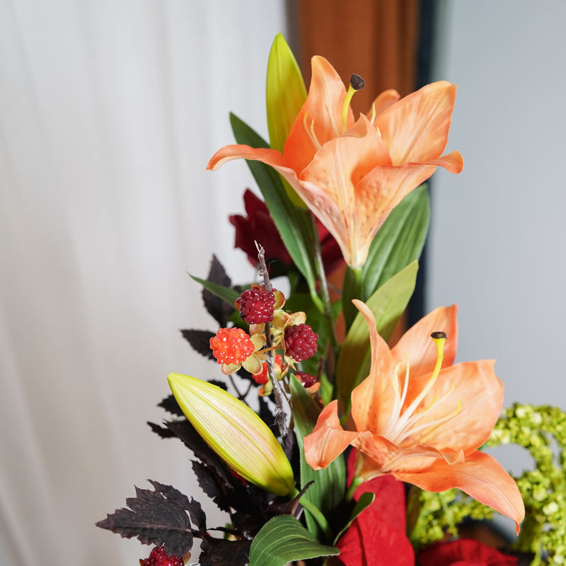 Bouquet de fleurs artificielles Gabrielle, composition florale romantique - Flowrette
