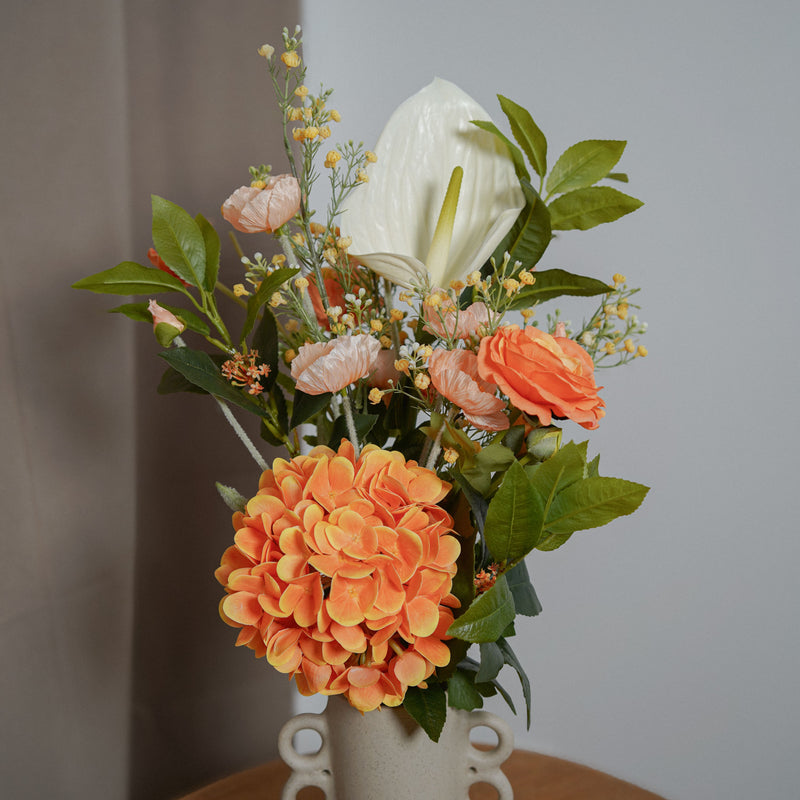Bouquet de fleurs artificielles Hortense, vue principale du bouquet - Flowrette