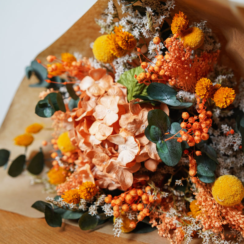 Bouquet mixte Prévert, composition de fleurs en papier et séchées - Flowrette