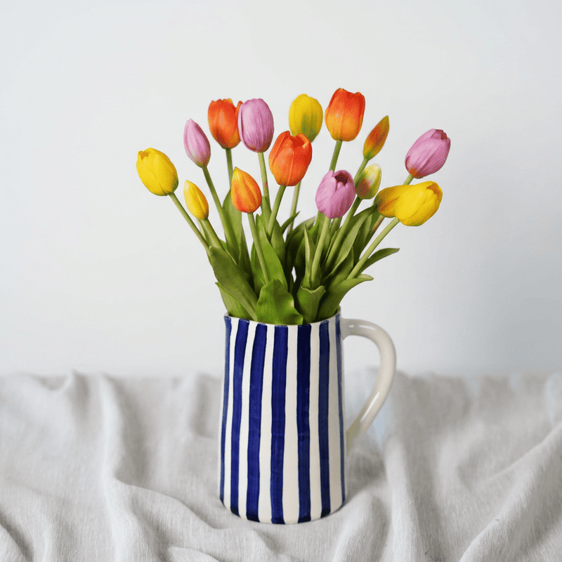 Bouquet de tulipes artificielles Clémentine jaune orange et rose Flowrette