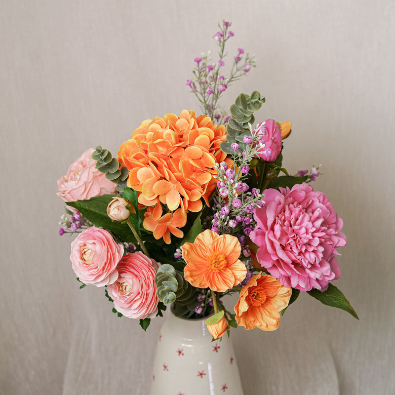 Bouquet de fleurs artificielles Adèle, vue d'ensemble aux teintes douces - Flowrette