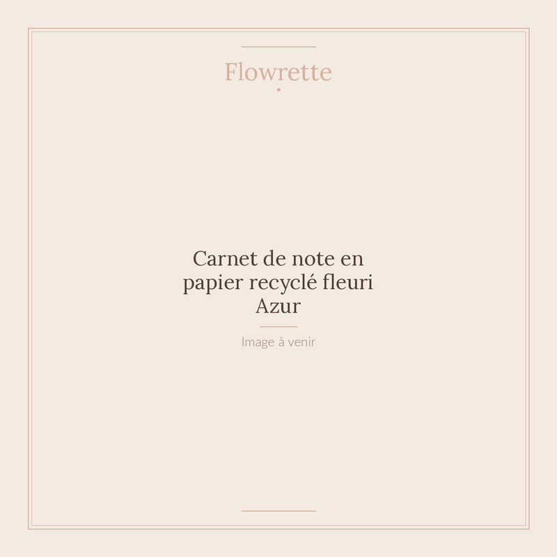 Carnet de note en papier recyclé fleuri Azur - Flowrette