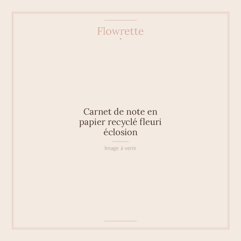 Carnet de note en papier recyclé fleuri éclosion - Flowrette