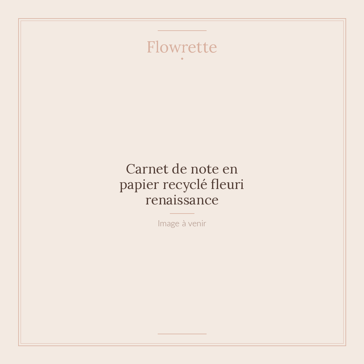 Carnet de note en papier recyclé fleuri renaissance - Flowrette