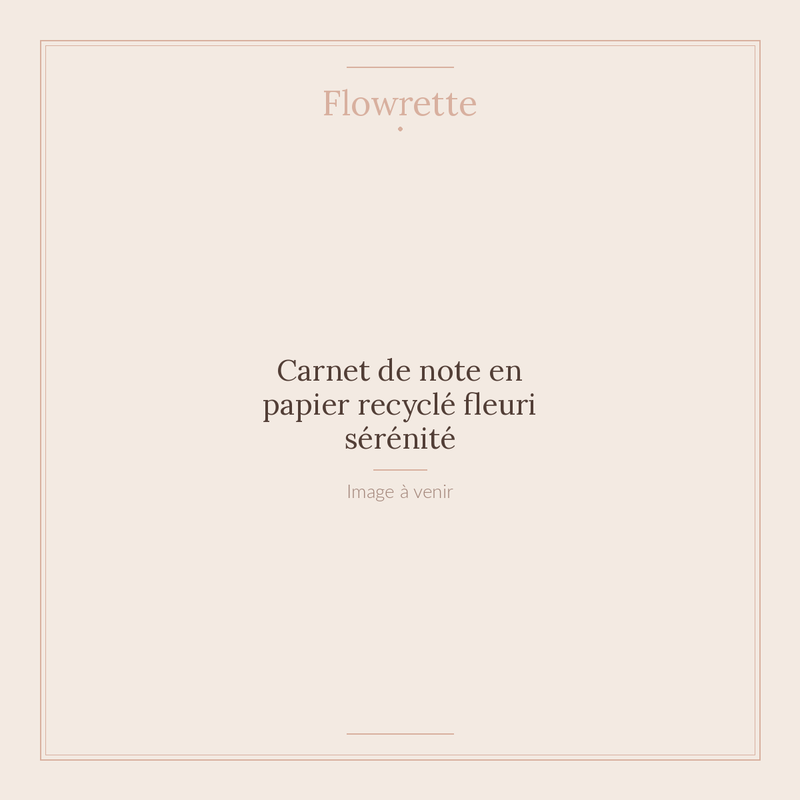 Carnet de note en papier recyclé fleuri sérénité - Flowrette