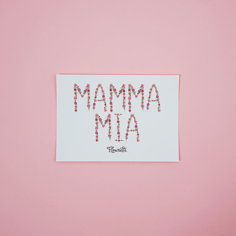 Carte postale Mamma Mia, avec illustration florale - Flowrette