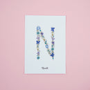 Affiche A5 herbier lettre bleu - Flowrette