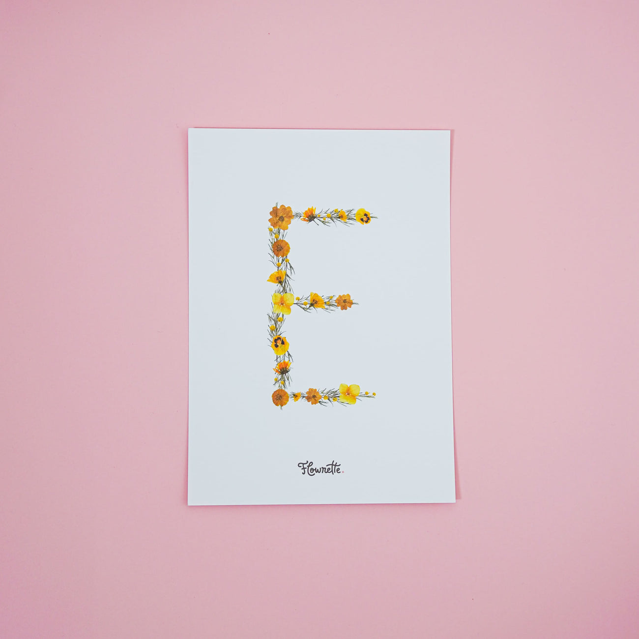 Affiche A5 herbier lettre jaune - Flowrette