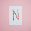 Affiche A5 herbier lettre rose - Flowrette