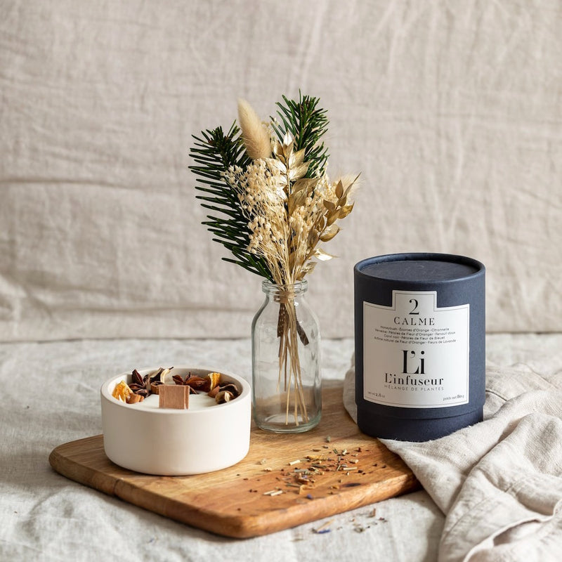 Coffret arôme avec parfum et bougie, vue de face - Flowrette